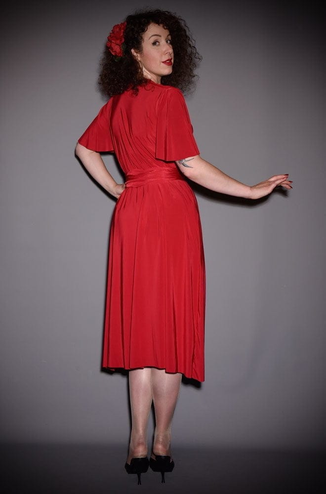 Red Flutter Sleeve Claudia Dress image 5