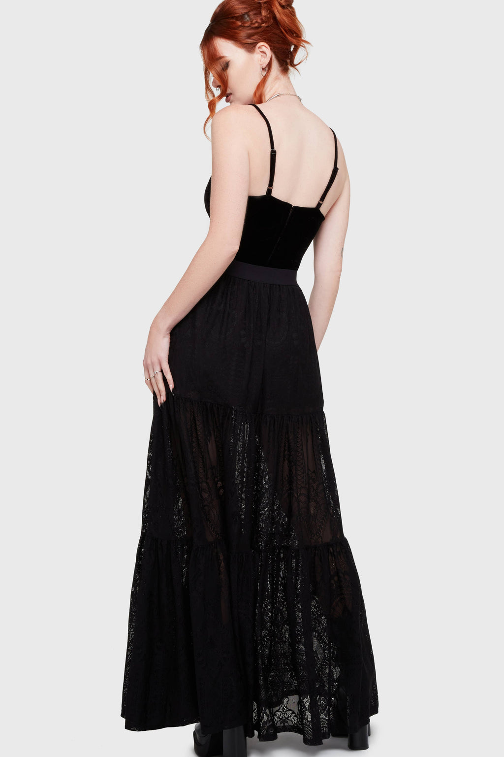 Kiss Of Night Lace Maxi Skirt