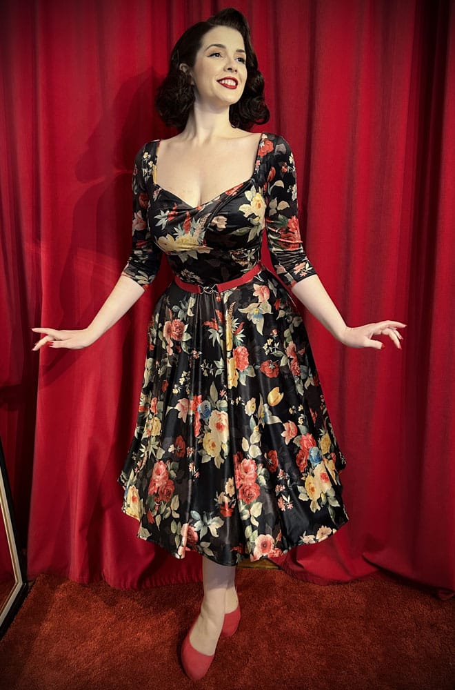Winter Rose Velvet Adora Swing Dress image 7