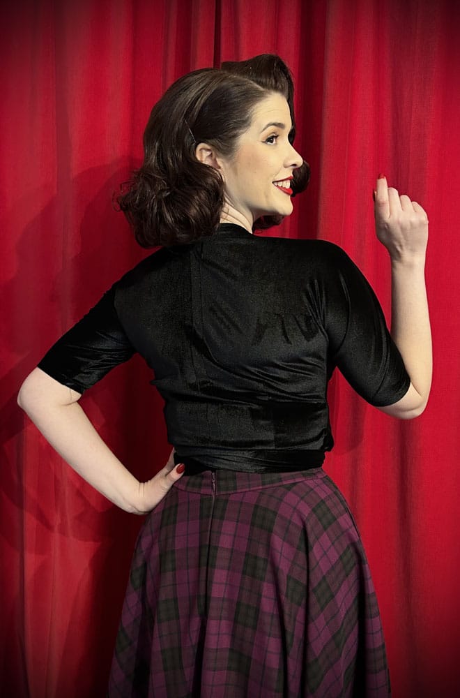 Black Velvet Wrap Top image 3