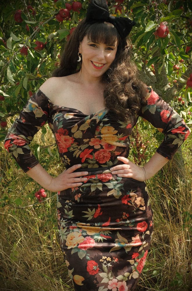 Winter Rose Velvet Bettina Wiggle Dress – Deadly is the Female