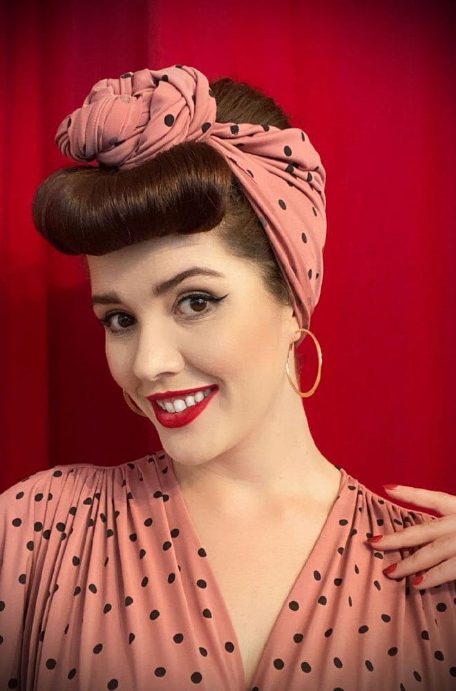 Pink Polka Hair Scarf image 1