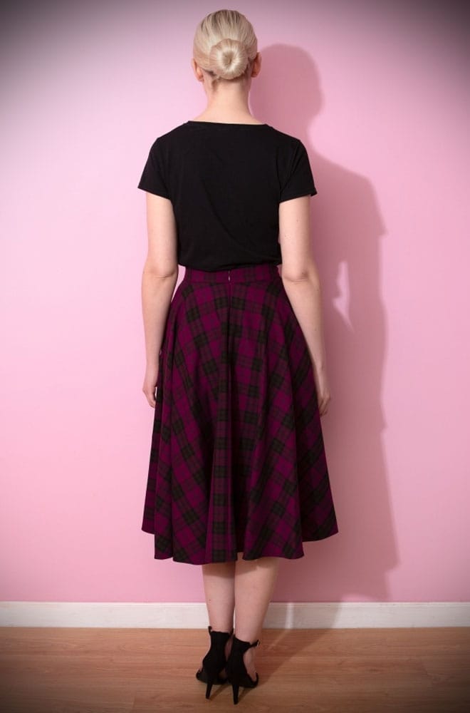 Berry Tartan Swing Skirt image 5