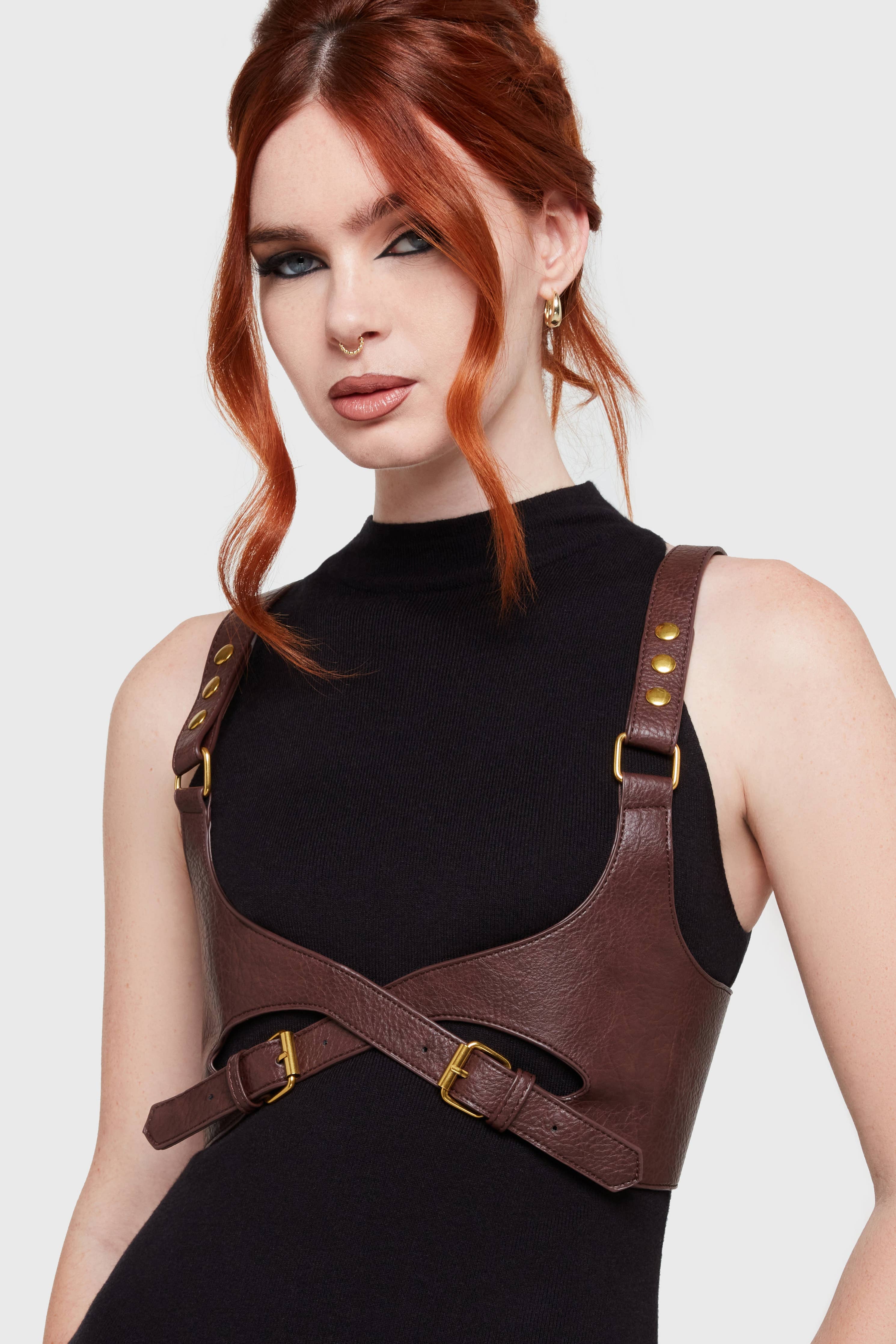 Roseate Harness in Brown/Gold