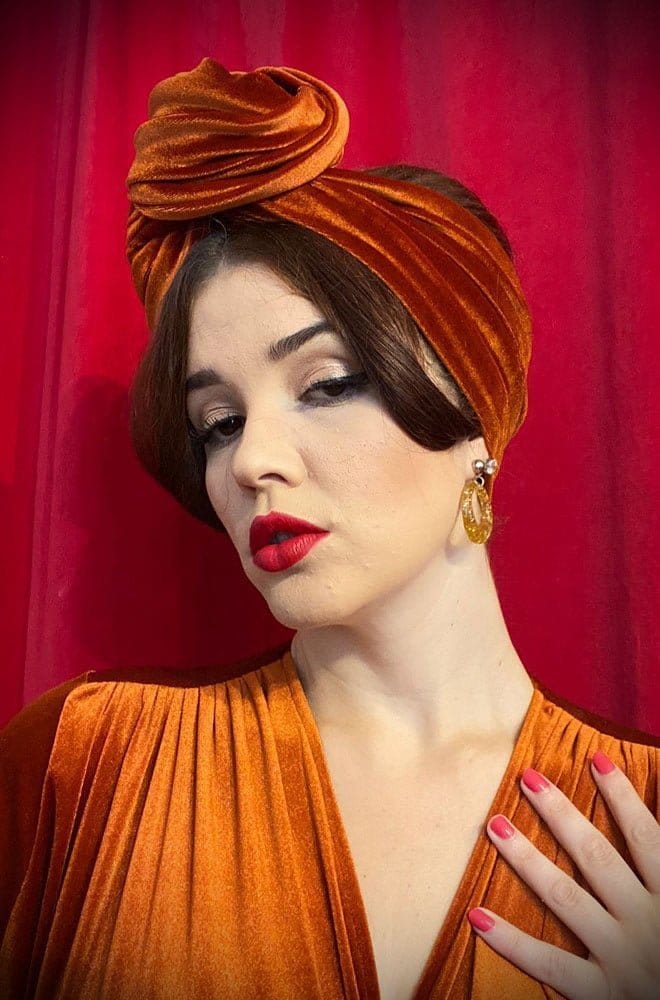 Pumpkin Spice Velvet Hair Scarf image 0