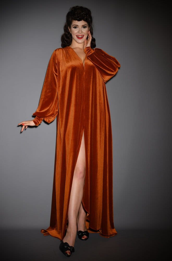 Pumpkin Spice Velvet Claudia Gown image 4