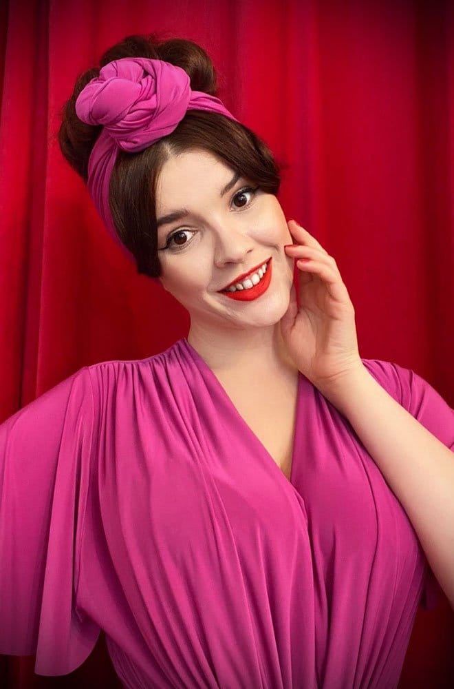 Magenta Hair Scarf image 1