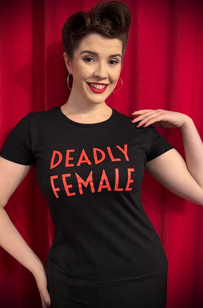 New! Black Deadly Female T Shirt image 1