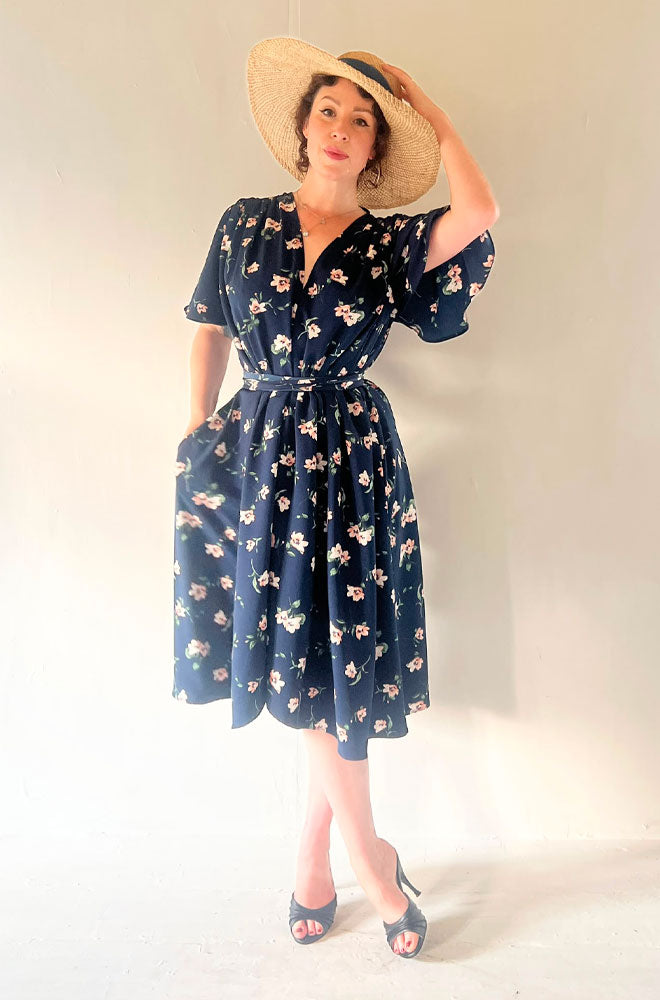 Navy Floral Claudia Dress