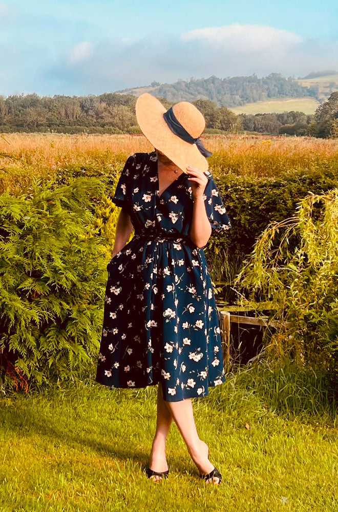 Navy Floral Claudia Dress