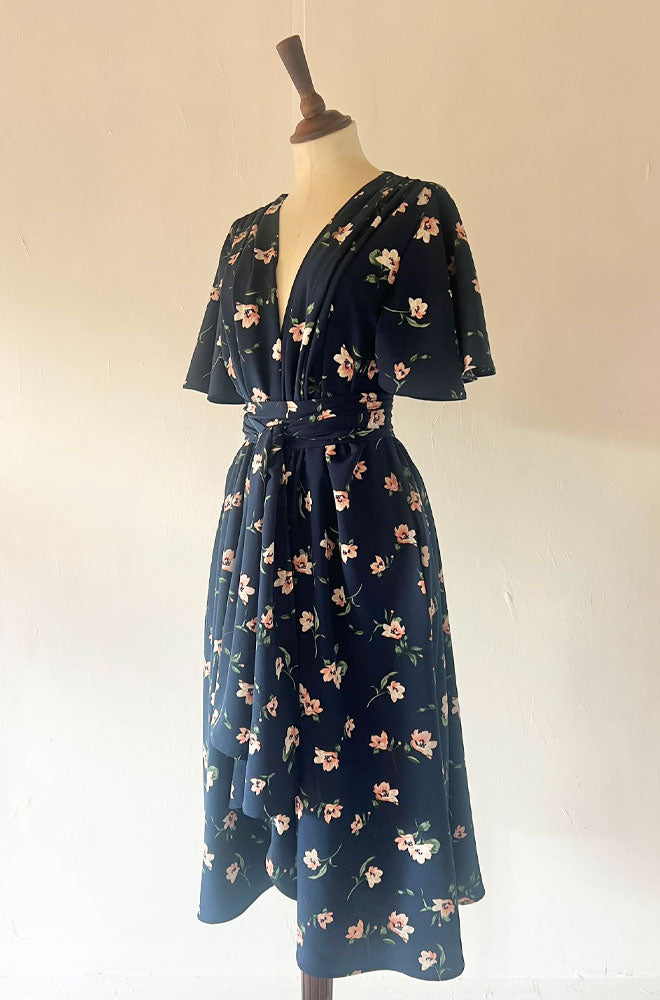 Navy Floral Claudia Dress