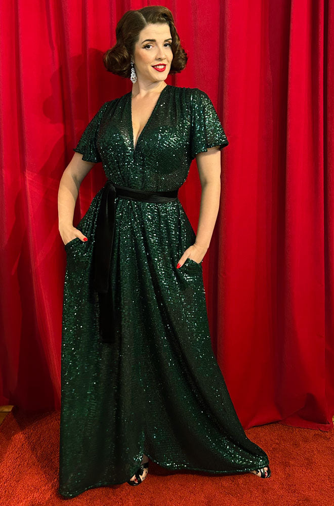 Pre Order Emerald Sequin Claudia Gown