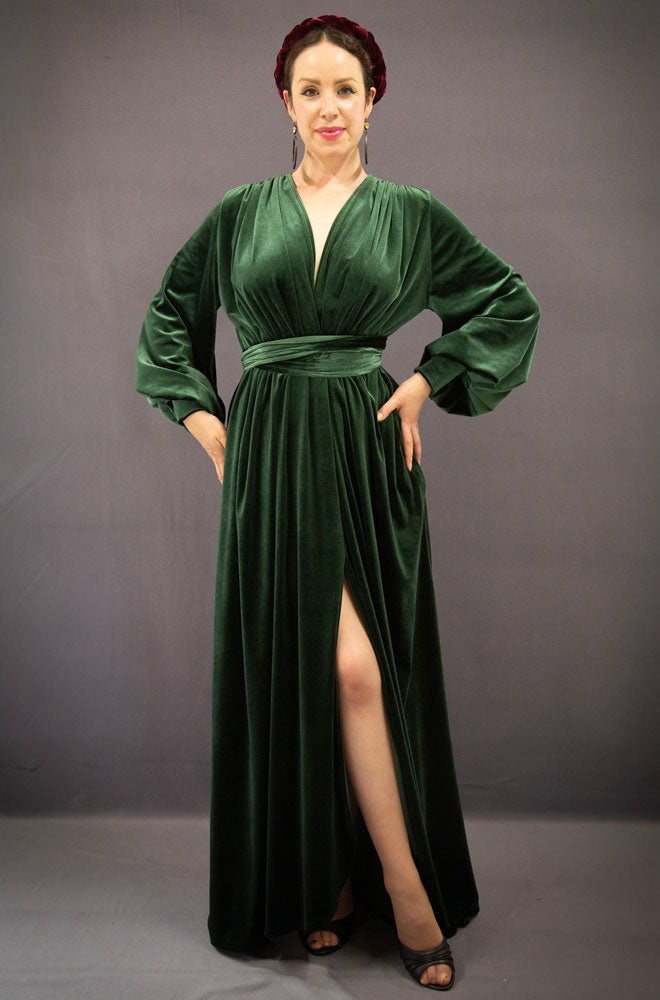 Ivy Green Velvet Claudia Gown