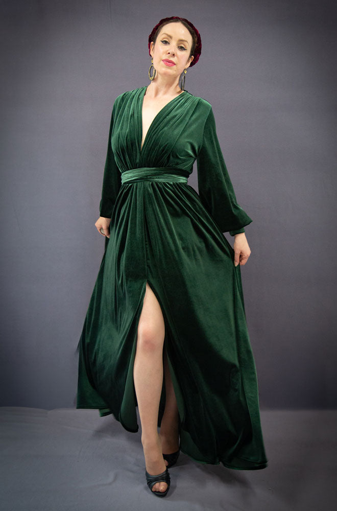 Ivy Green Velvet Claudia Gown