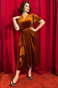 Pumpkin Velvet Midaxi Claudia Dress