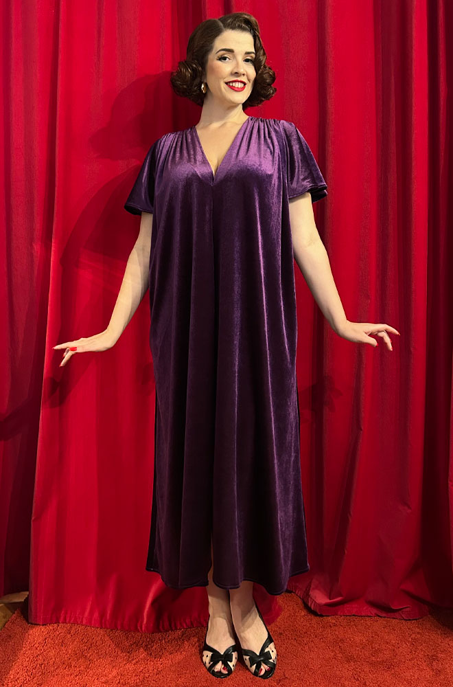Purple Velvet Midaxi Claudia Dress