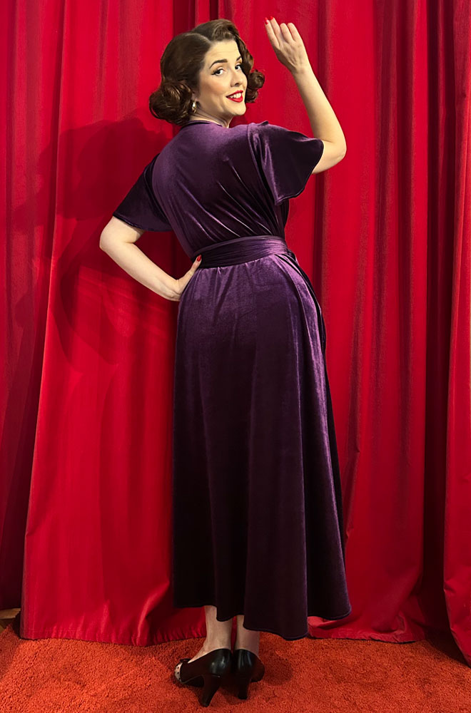 Purple Velvet Midaxi Claudia Dress