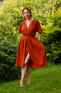 Pre Order Pumpkin Dotty Flutter Sleeve Claudia Dress