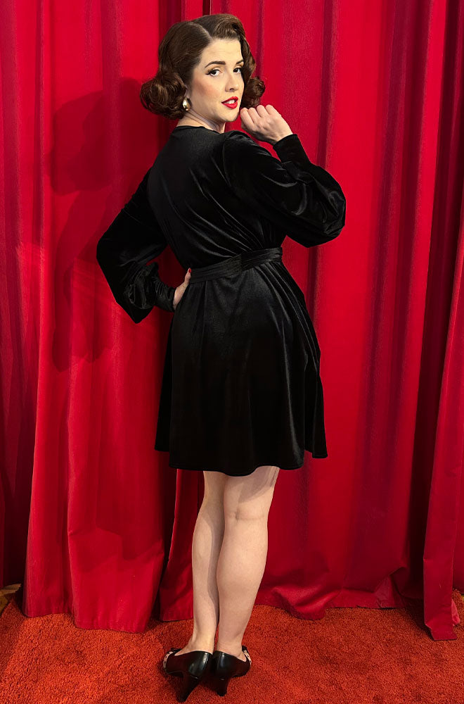 Black Velvet Claudina Mini Dress