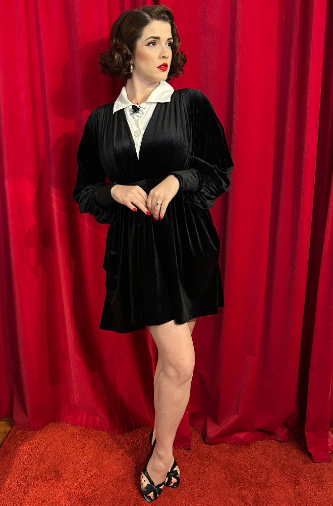 Black Velvet Claudina Mini Dress