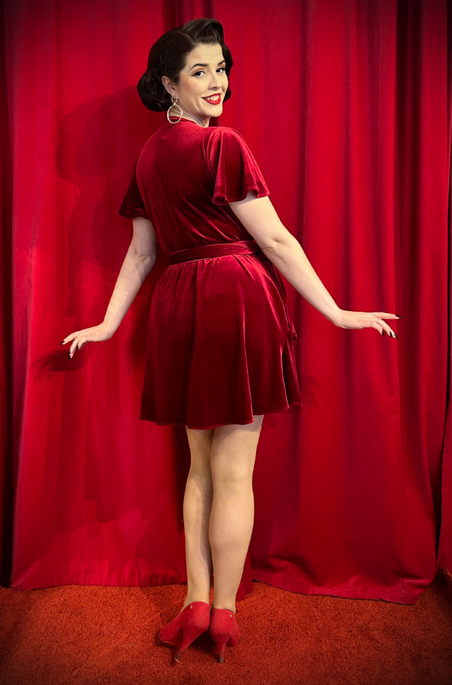 Red Velvet Claudina Mini Dress