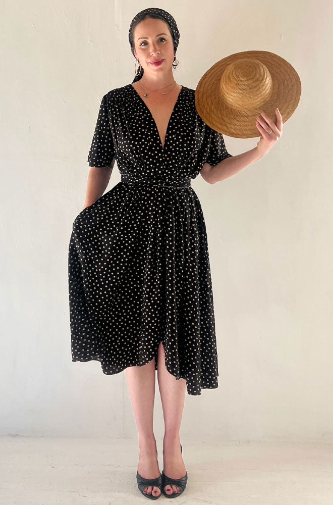 Dotty Flutter Sleeve Claudia Dress