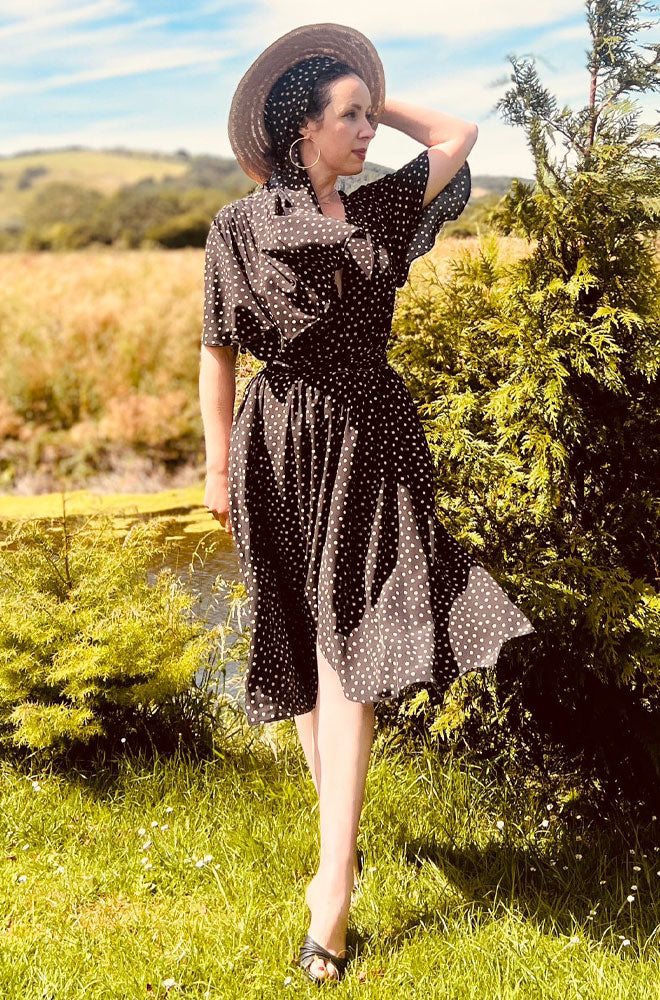 Dotty Flutter Sleeve Claudia Dress