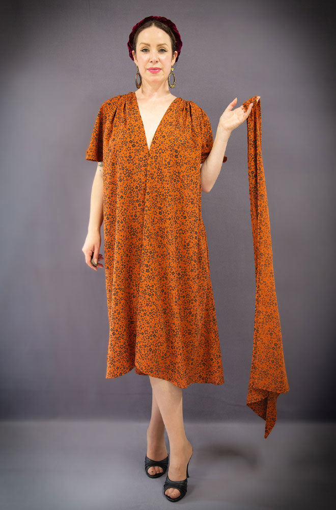 Pumpkin Floral Flutter Claudia Dress
