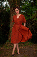 Pumpkin Floral Flutter Claudia Dress