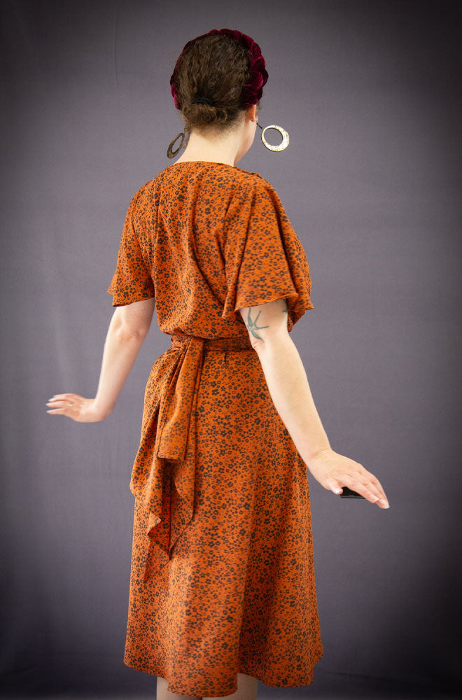 Pumpkin Floral Flutter Claudia Dress