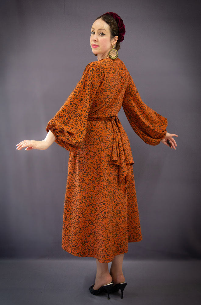 Pumpkin Floral Midaxi Claudia Dress