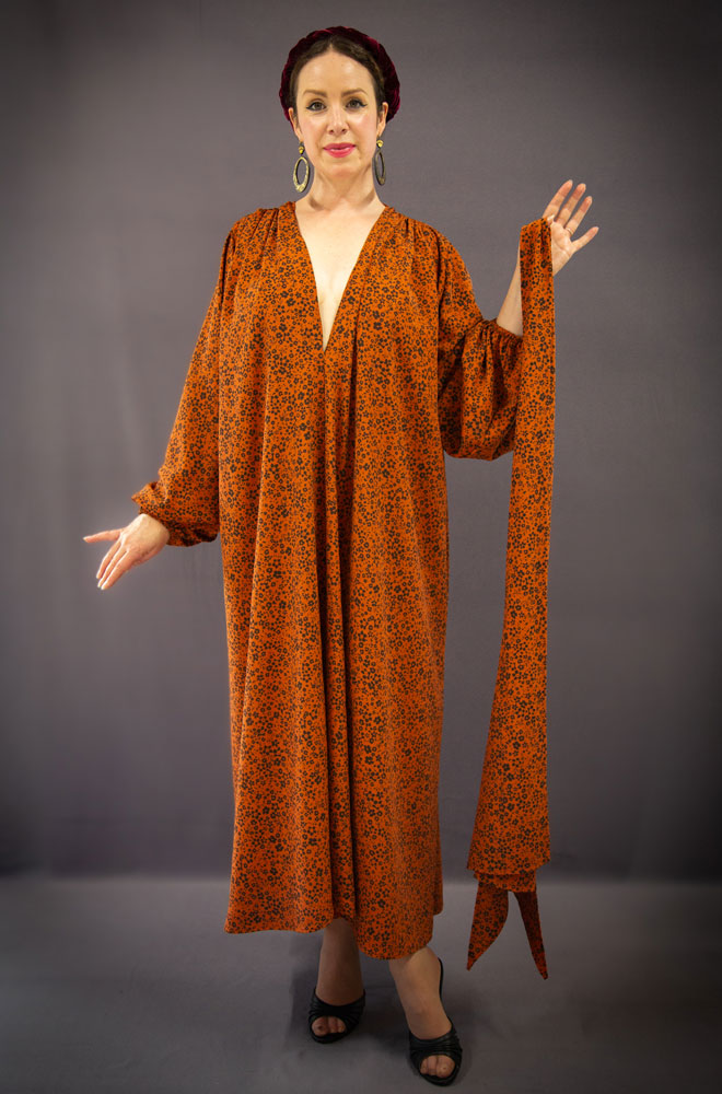 Pumpkin Floral Midaxi Claudia Dress