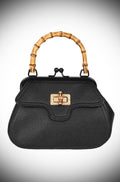 Black Aurora Bamboo Handle Handbag