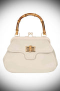 Cream Aurora Bamboo Handle Handbag