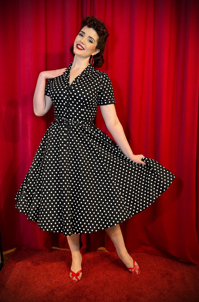 Bella Polka Dot Shirt Dress – Deadly is the Female