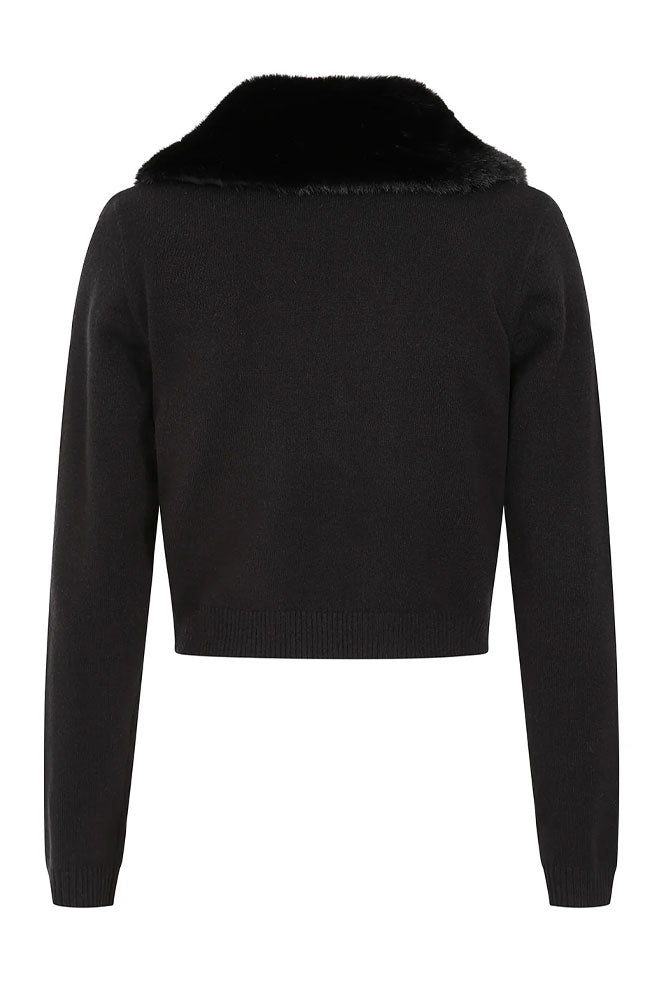 Black Faux Fur Cardigan