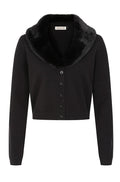 Black Faux Fur Cardigan