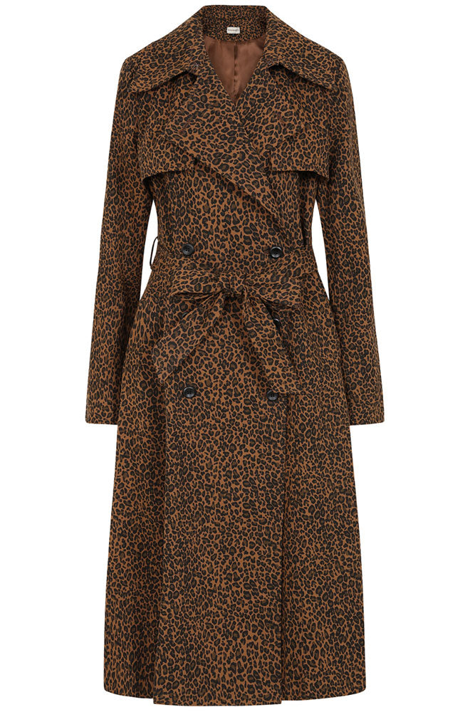 Leopard Print Trench Coat