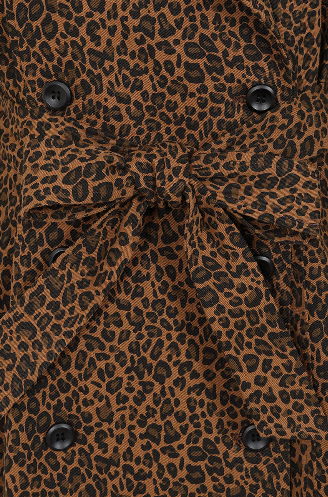 Leopard Print Trench Coat