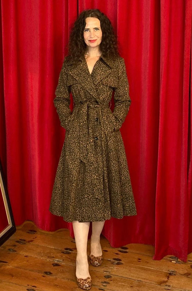 Leopard Print Trench Coat