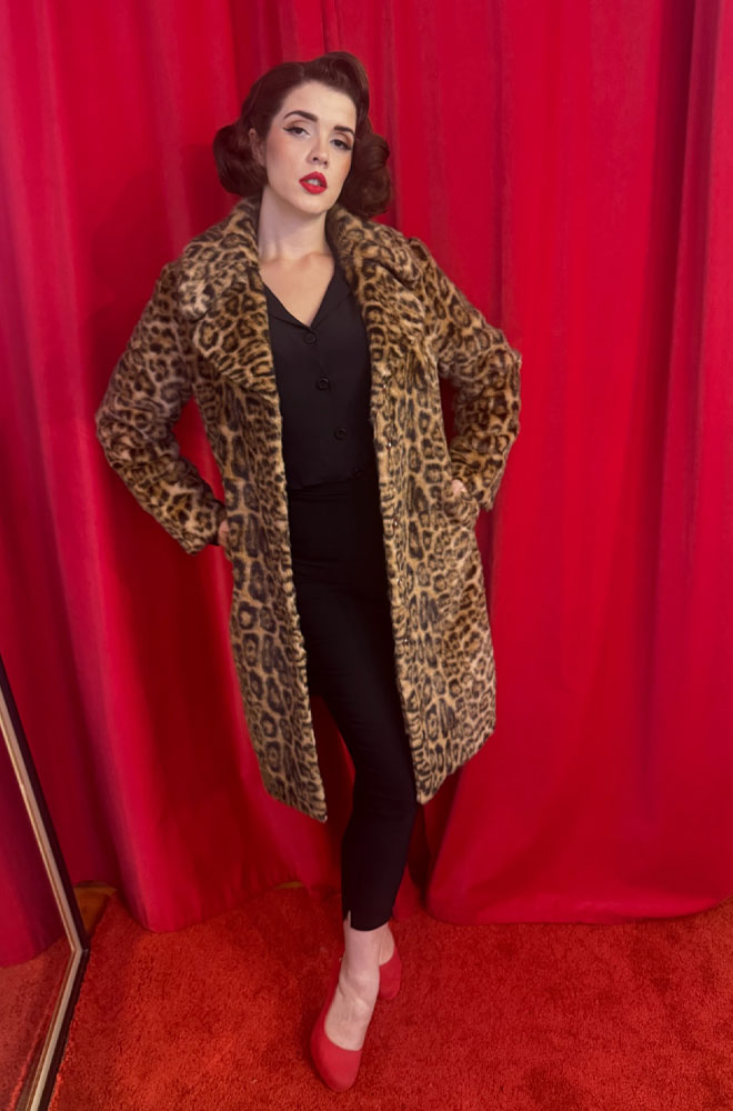 Faux Fur Leopard Coat