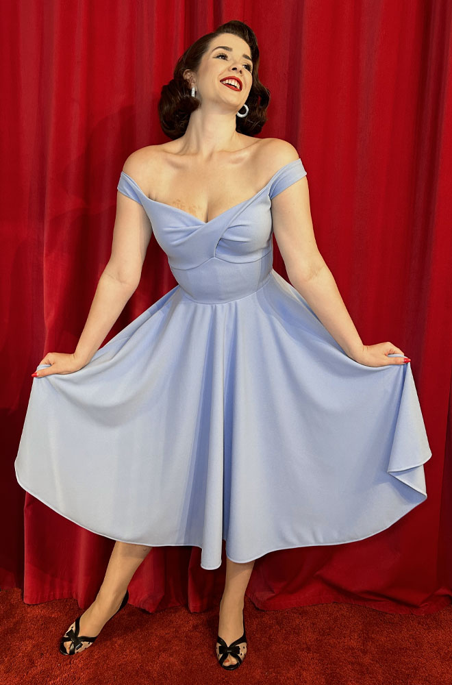 Aurora Swing Dress in Bluebell