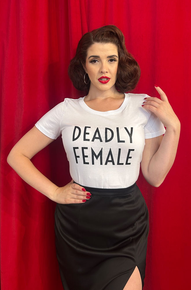 White Deadly Female T-Shirt