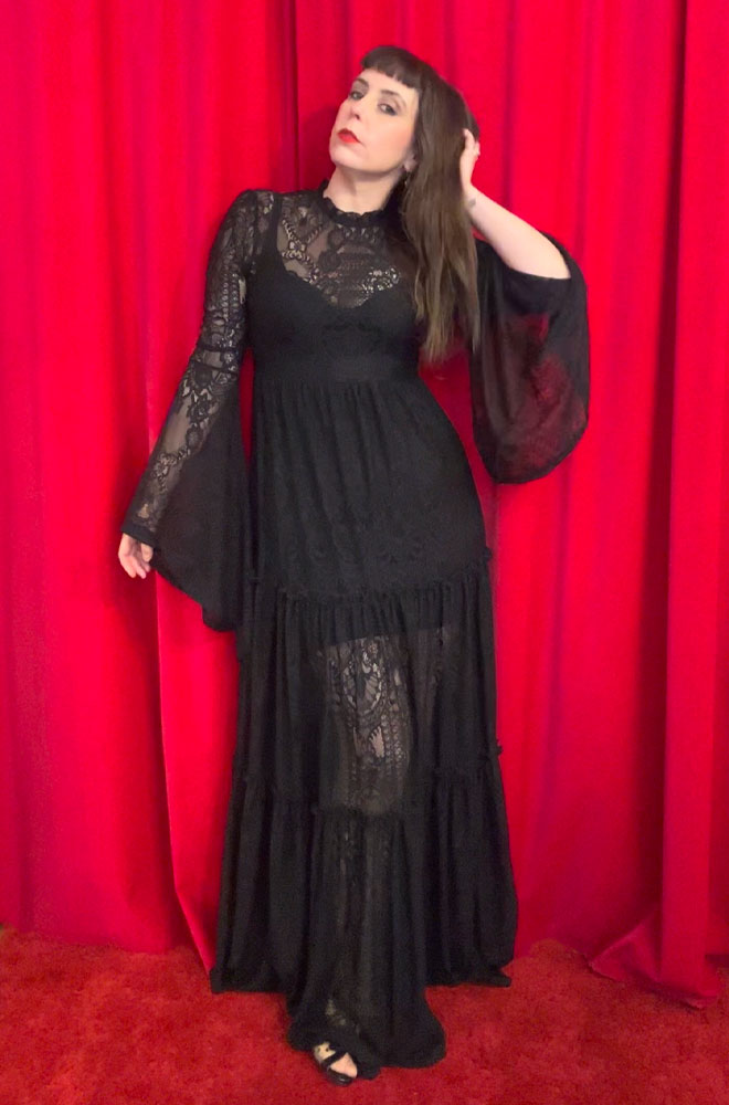 Black Hecate Lace Maxi Dress