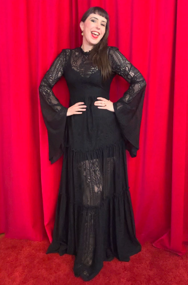 Black Hecate Lace Maxi Dress