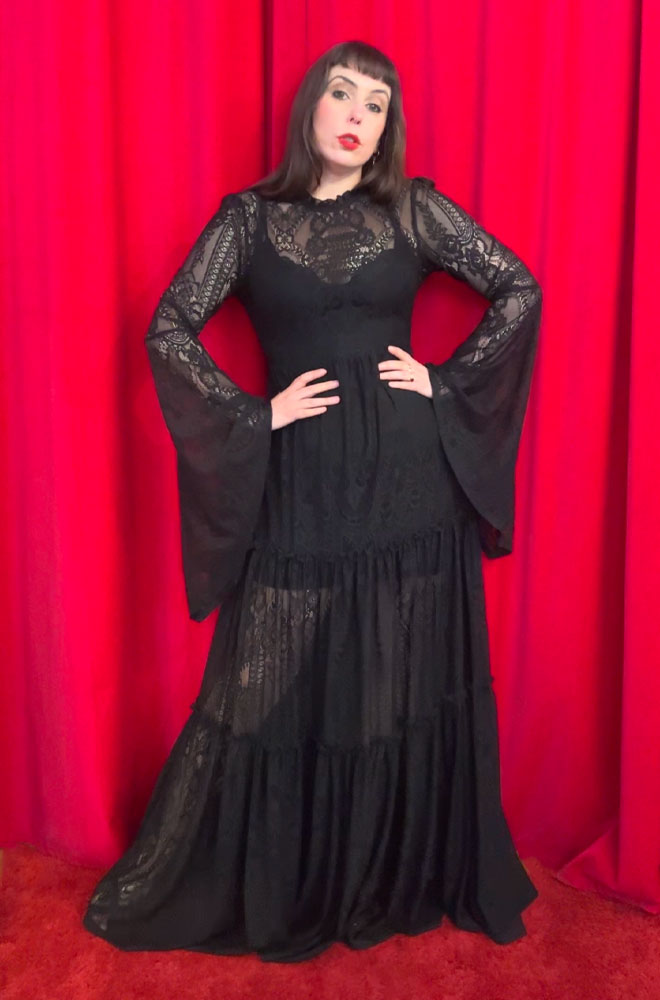 Black Hecate Lace Maxi Dress
