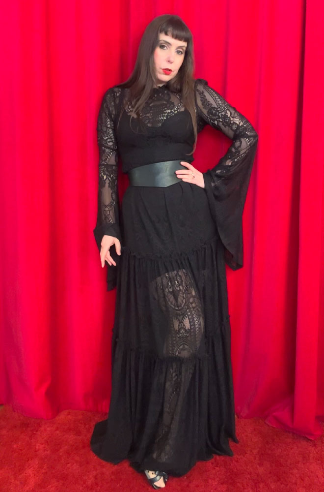 Black Hecate Lace Maxi Dress