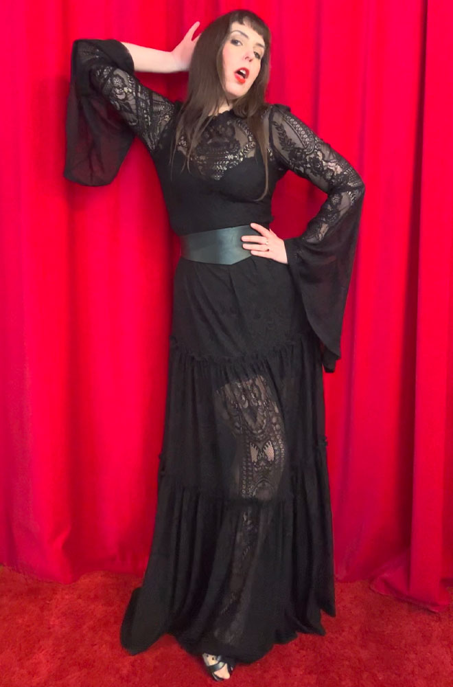 Black Hecate Lace Maxi Dress