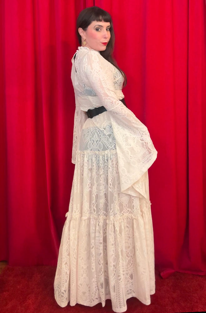 Antique white Hecate Lace Maxi Dress