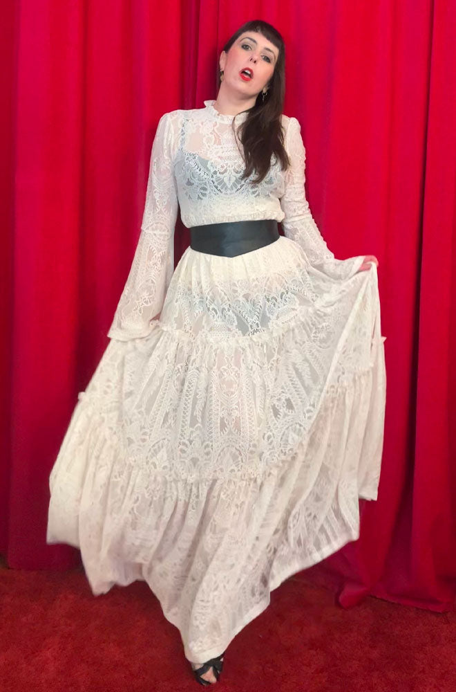 Antique white Hecate Lace Maxi Dress